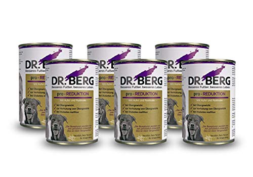 Dr. Berg pro-REDUKTION Nassfutter für Hunde: Diätfutter bei Übergewicht & Diabetes (6 x 400 g)