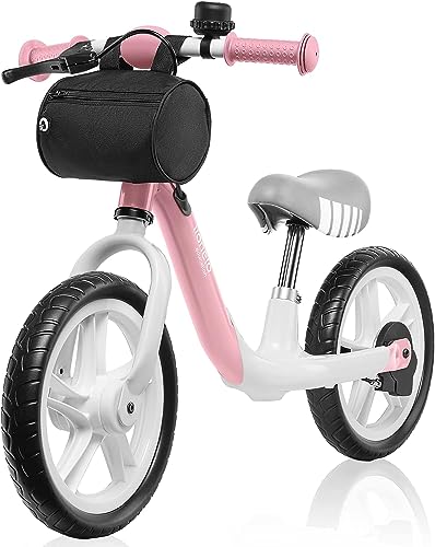 Lionelo Arie Laufrad Kinder Fahrrad bis 30 kg, Sattel und Lenker einstellbar, Handbremse, 12 Zoll...