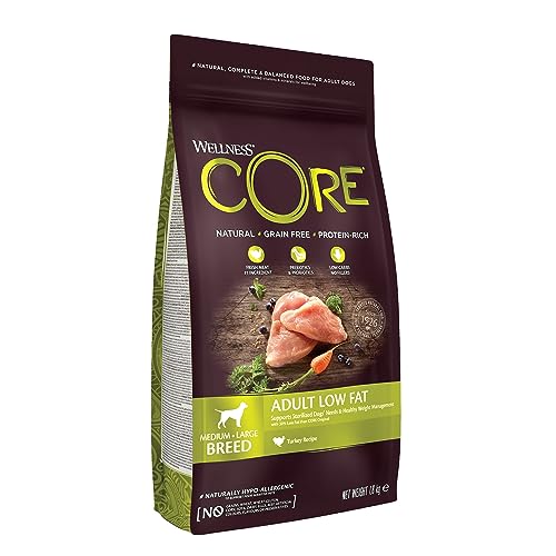 Wellness CORE Low Fat, Pute, 1,8 kg, Hundefutter trocken für sterilisierte oder übergewichtige...