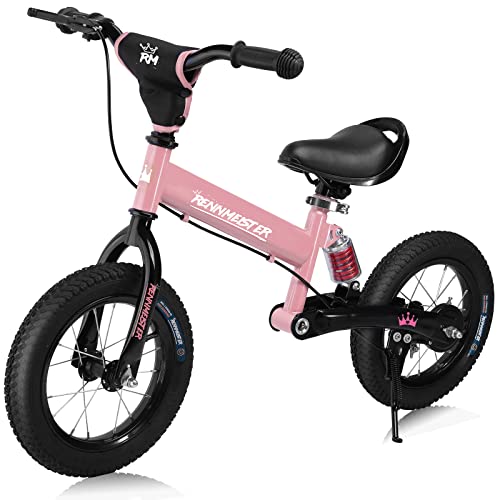RENNMEISTER® Laufrad ab 3 Jahren mit Bremse Balance Bike Kinder bis 50kg Lenker & Sattel...