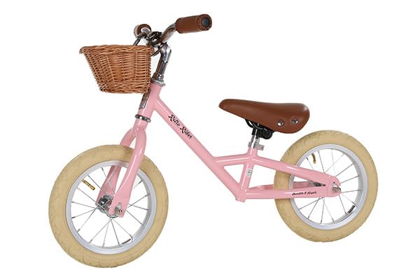 Bandits & Angels Metal Laufrad Retro Rider Mit Weidenkorb Pink ab 2,5 Jahren – Für Jungen und...