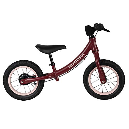 HUDORA Laufrad Advanced Alu, bordeaux | Kinder Laufrad mit 12 Zoll Luftbereifung | Lauflernrad inkl....