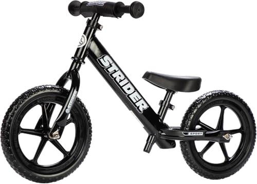 Strider - 12 Sport Balance Bike, von 18 Monaten bis zu 5 Jahren, schwarz