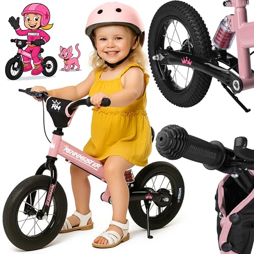 RENNMEISTER® Laufrad ab 3 Jahren mit Bremse Balance Bike Kinder bis 50kg Lenker & Sattel...