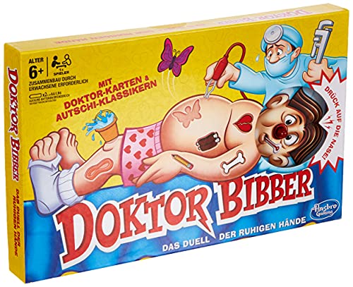 Hasbro Gaming Doktor Bibber elektronisches Brettspiel mit Karten und Autschis, Spiel für Kinder ab...