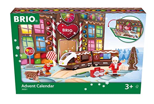 BRIO World 36001 Adventskalender 2022 - Weihnachtlicher Holzeisenbahn-Spaß mit Einer Überraschung...