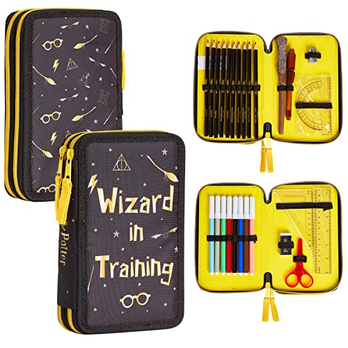 Harry Potter Federmäppchen, Kollektion von schule zubehör, Polyester Etui, Gelb, 1 Stück...