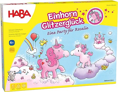 Haba 302767 Einhorn Glitzerglück - eine Party für Rosalie, bezauberndes kooperatives Lauf- und...