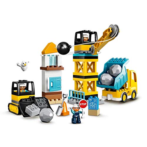 LEGO 10932 DUPLO Baustelle mit Abrissbirne, Spielzeug mit Baustellenfahrzeugen wie LKW, Kran und...