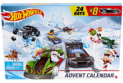 Hot-Wheels GJK02 - Adventskalender mit Spielzeug für 24 Tage, Autos und Zubehör, tolles Geschenk...