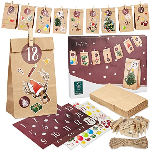LIVAIA Adventskalender 2025 Frauen, Männer und Kinder: DIY Set zum Befüllen mit kleinen Geschenken...