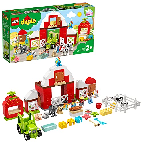 LEGO 10952 DUPLO Scheune, Traktor und Tierpflege Kleinkinder Spielzeug ab 2 Jahren mit Figuren:...