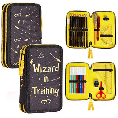 Harry Potter Federmäppchen, Kollektion von Schule zubehör, Polyester Etui, Gelb, 1 Stück...