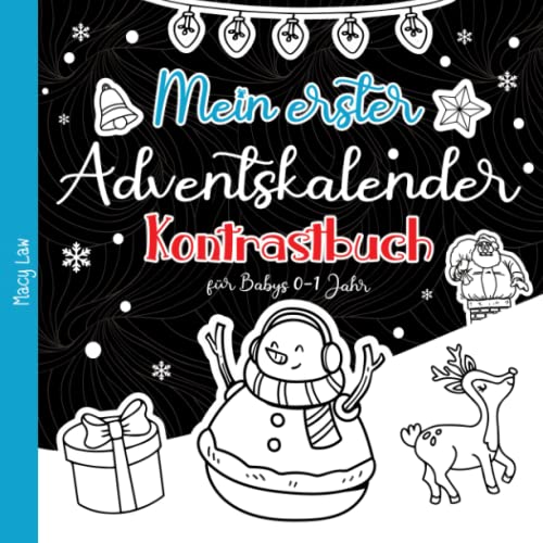 Mein erster Adventskalender Kontrastbuch für Babys 0-1 Jahr: Nikolaus Geschenk für neues Baby - 25...