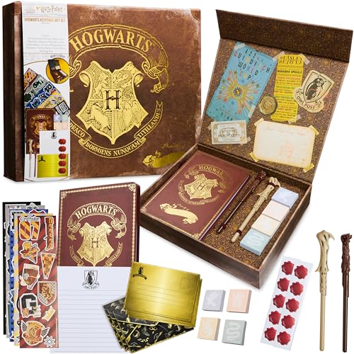Harry Potter Schreibwaren Set, Geschenkset Zauberstab Stiften, Sticker, Notizbuch, und Mehr,...