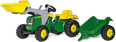 Kindertrettraktor mit Anhänger und Frontlader RollyKid John Deere